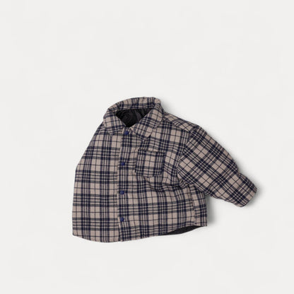 Toddler W25 Plaid Reversible Padded Shirt Jacket (2-8y) - Navy