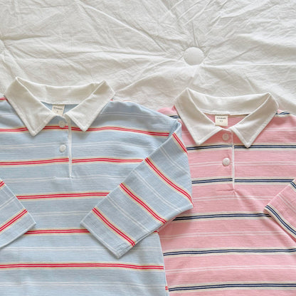 Toddler F26 Stripe Collared Long Sleeve Top (2-9y) - 2 Colors