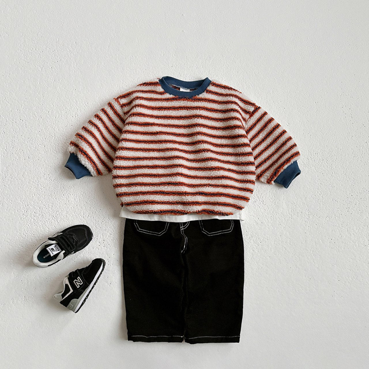 Toddler W25 Warm Stripe Sherpa Long Sleeve Sweaetshirt (1-6y) - 3 Colors