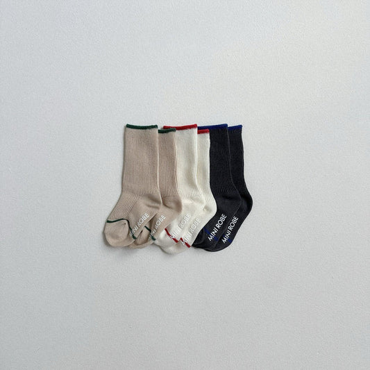 Kids F25 3pk Line Socks (10m-3y) - AT NOON STORE