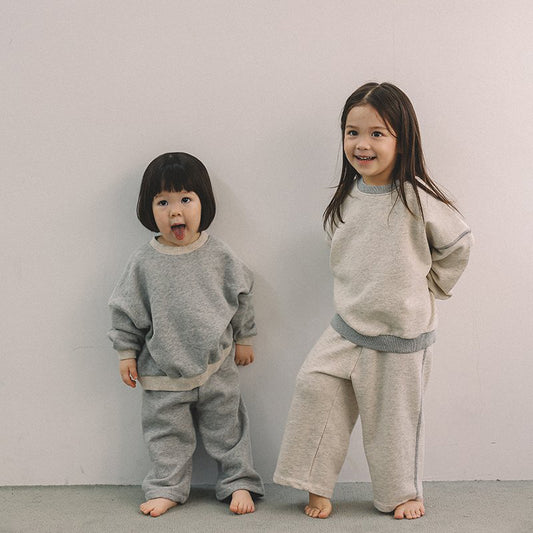 Toddler Mel SP26 Stitch Detail Long Sleeve Sweatshirt and Pull-On Pants Set (1-8y) - 2 Colors - AT NOON STORE