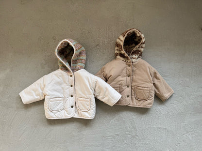 Kids W25 Sherpa Lined Reversible Hooded Jacket with Hood(1-6y) - 2 Colors