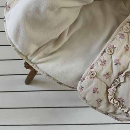 Kids W25 Floral Ruffle Collar Padded Jacket (1-6y) - Ivory