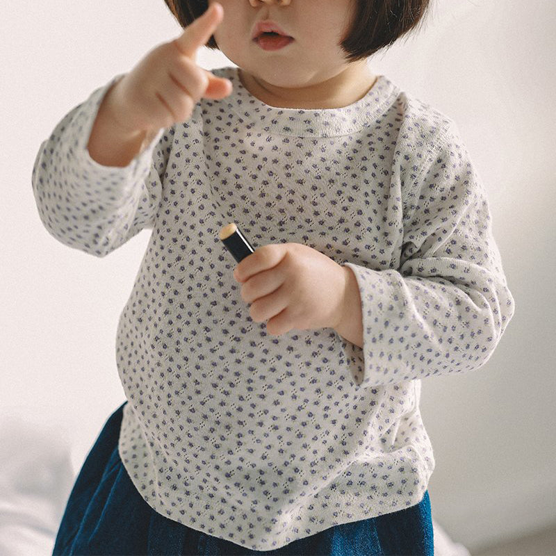 Toddler Mel SP26 Floral Pointelle Long Sleeve Tee (1-8y) - 3 Colors - AT NOON STORE