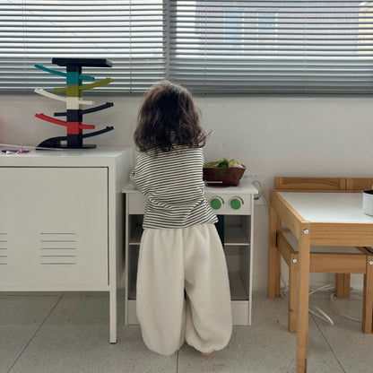 Toddler W25 Warm Fleece Stripe Mock Neck Long Sleeve Top (1-7y) - 2 Colors