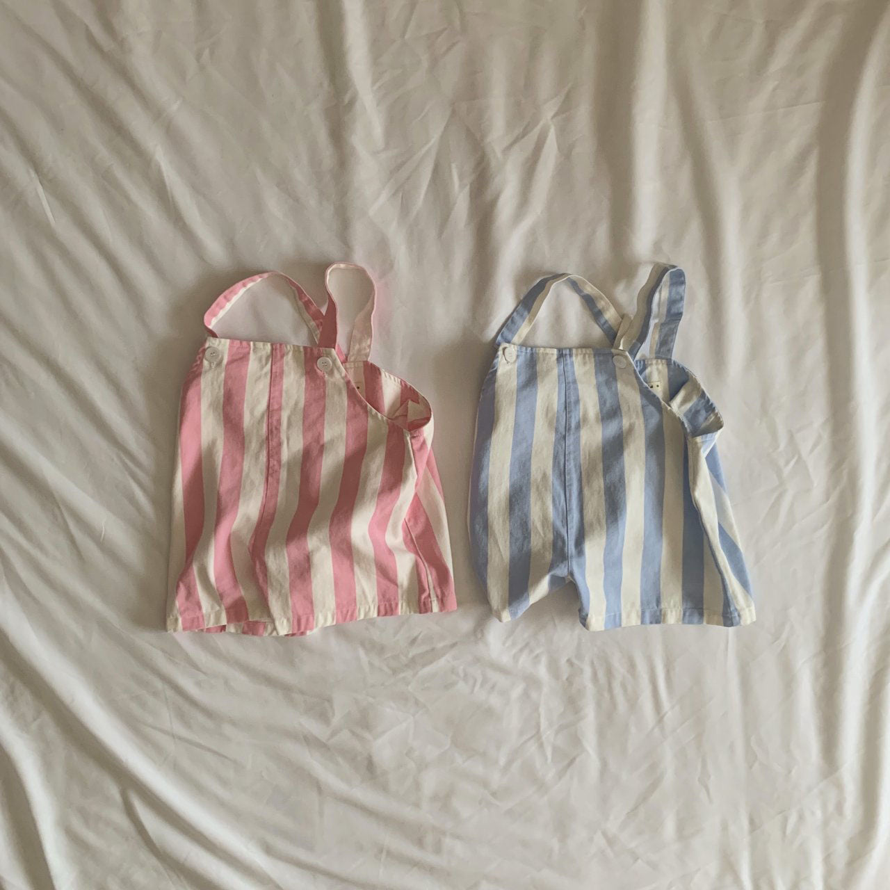 Toddler Stripe Cotton Shortalls (1-6y)- 2 Colors