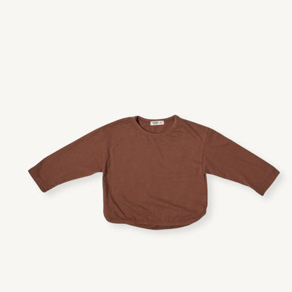 Toddler F25 Cotton Curved Hem Long Sleeve Top (2-8y) - 4 Colors - AT NOON STORE