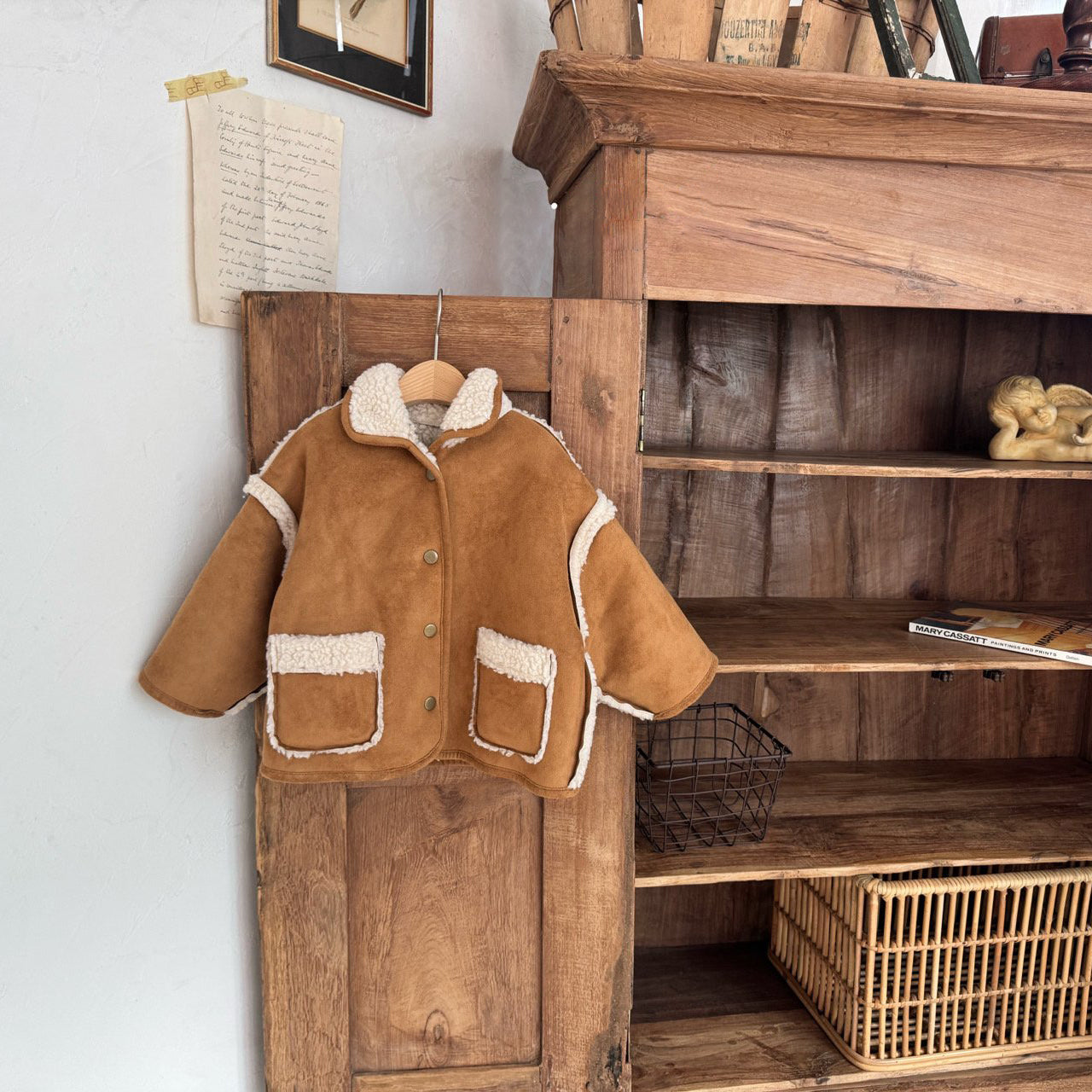 Kids W25 Faux Suede Shearling Reversible Jacket (1-6y) - Camel