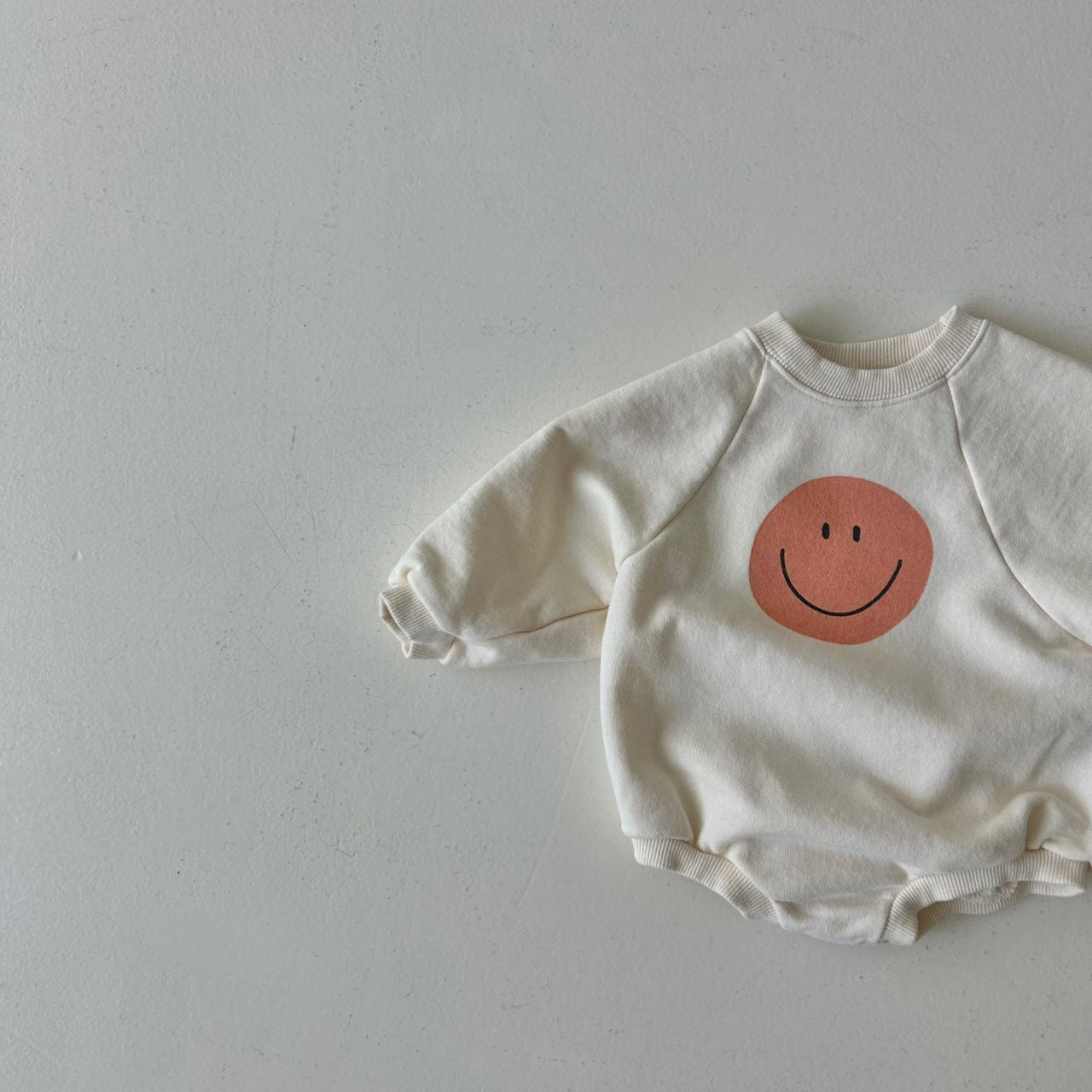 Baby Land S24 Smiley Face Sweatshirt Romper (4-15m) - 2 Colors - AT NOON STORE