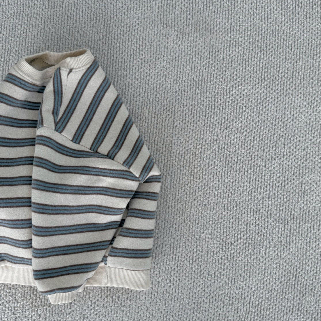 Baby Bella W24 Back Brushed Fabric Stripe Sweatshirt (6m-4y) - 2 Colors