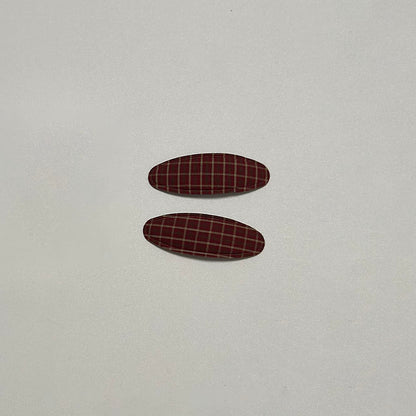 Girls Plaid Hair Clips (2pk) - 4 Colors