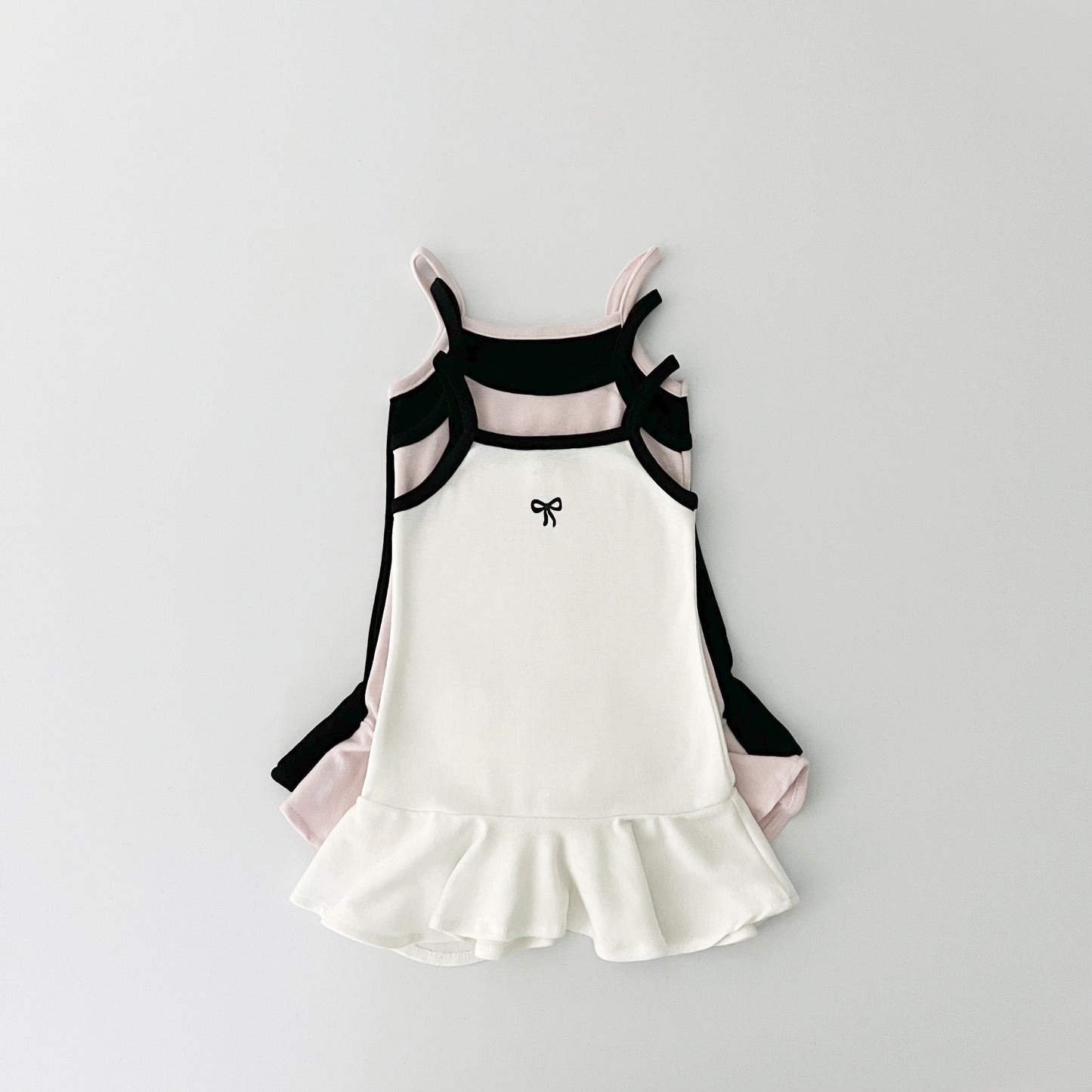 Kids Bow Print Contrast Trim Sleeveless Dress (2-7y) - 3 Colors