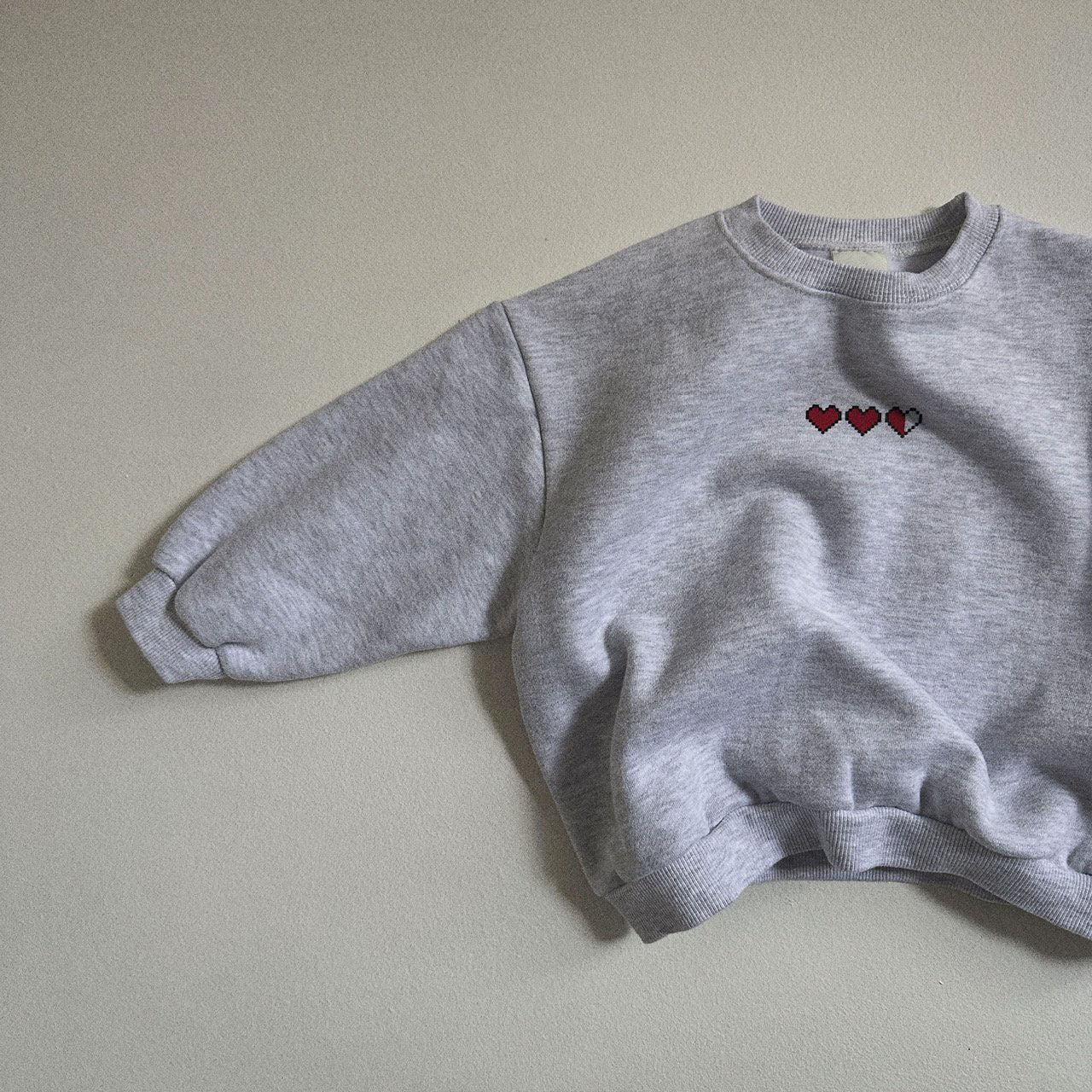 Toddler Loading Heart Embroidery Sweatshirt (2-3, 5-6y) - 3colors - AT NOON STORE