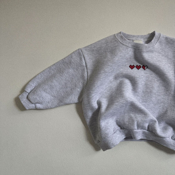 Toddler Loading Heart Embroidery Sweatshirt (2-3, 5-6y) - 3colors