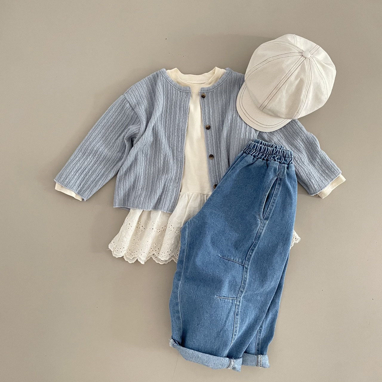 Toddler F25 Stitch Detail Denim Pull-on Pants  (1-7y) - 2 Colors - AT NOON STORE