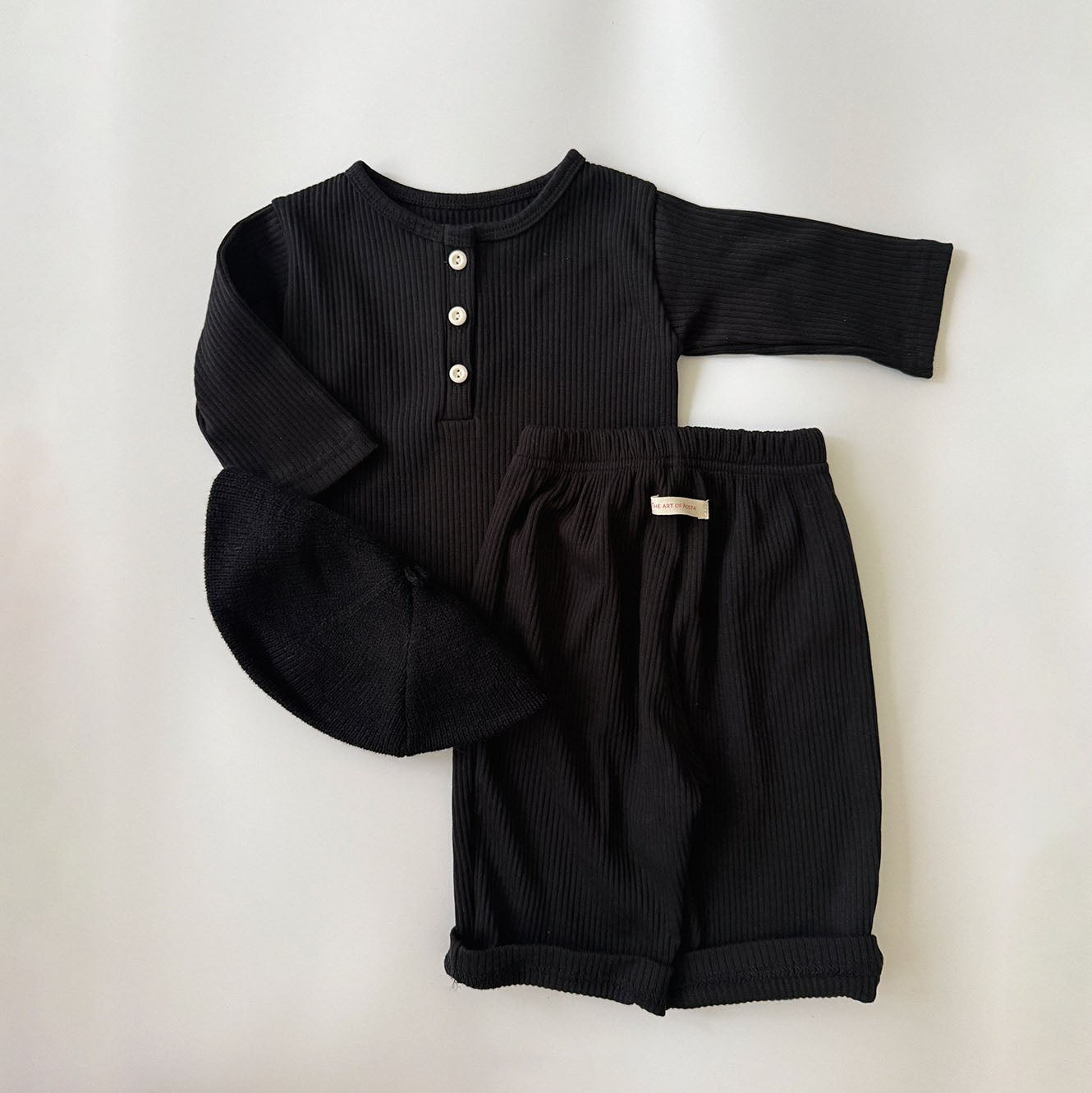 Baby/Toddler Aosta F26 RIbbed Henry Neck Long Sleeve Top (3m-5y) - 4 Colors