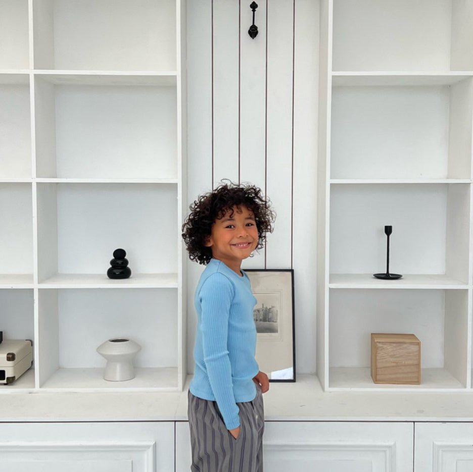 Kids SP26 Ribbed Long Sleeve Tee (2-7y) - 2 Colors