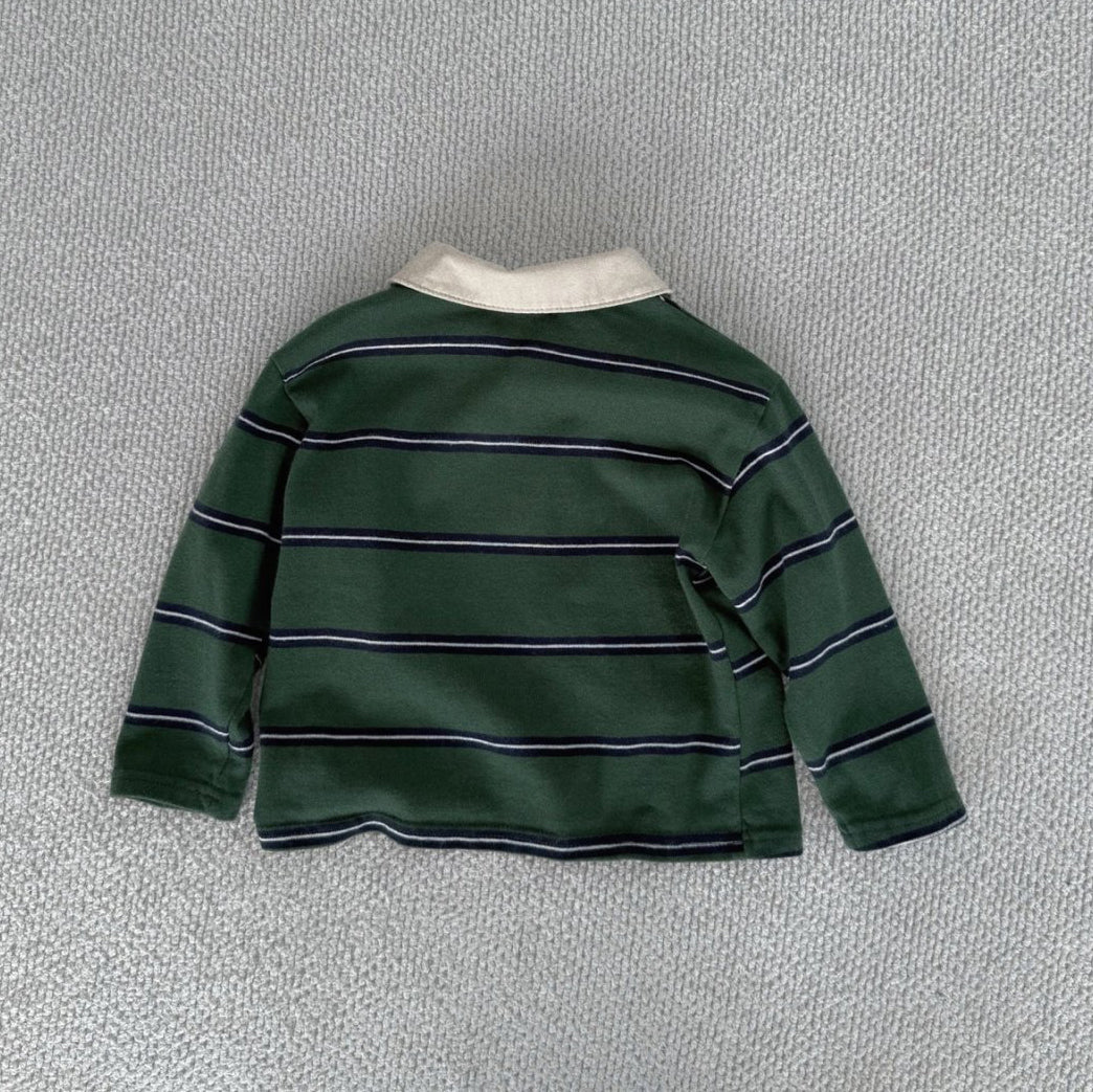 Baby Bella W24 Stripe Long Sleeve Collar Tee (6m-4y) - 2 Colors