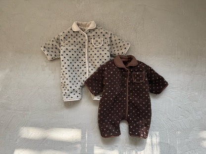 Baby W25 Sherpa Lined Reversible Padded Romper with Collar (3-18m) - 2 Colors