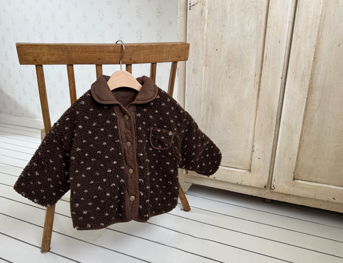 Kids W25 Sherpa Lined Reversible Padded Jacket with Collar (1-6y) - 2 Colors