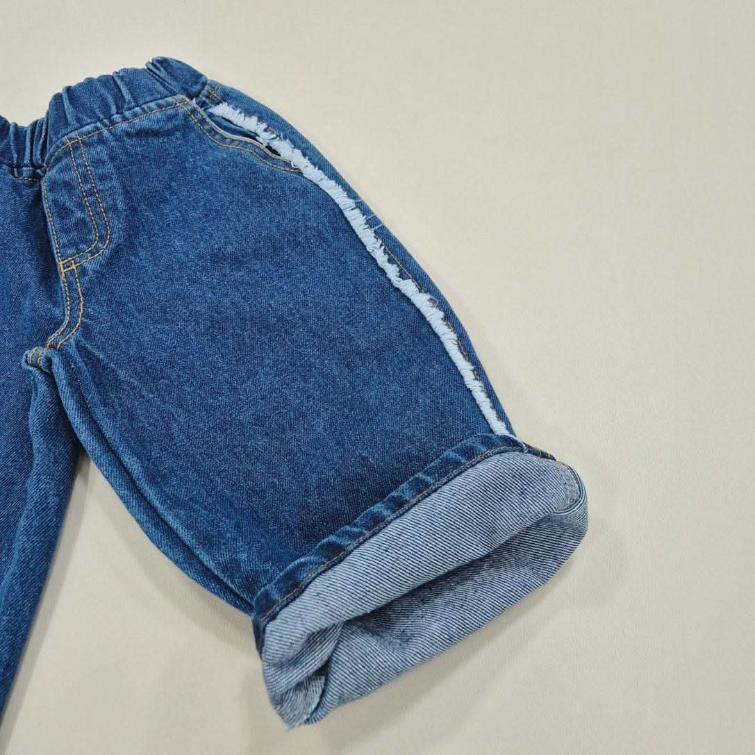 Kids Soy S25 Frayed Edge Denim Pull-On Pants (1-8y) - 2 Colors - AT NOON STORE