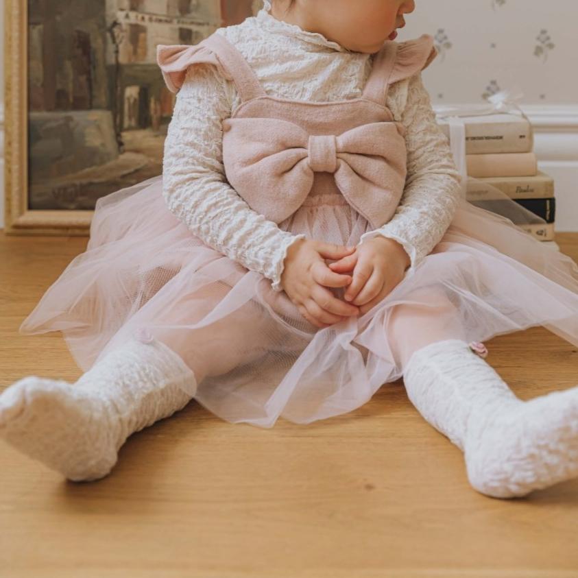 Baby Ruffle Shoulder Sleeveless Front Bow Tutu Dress Romper (3-18m) - 2 Colors - AT NOON STORE