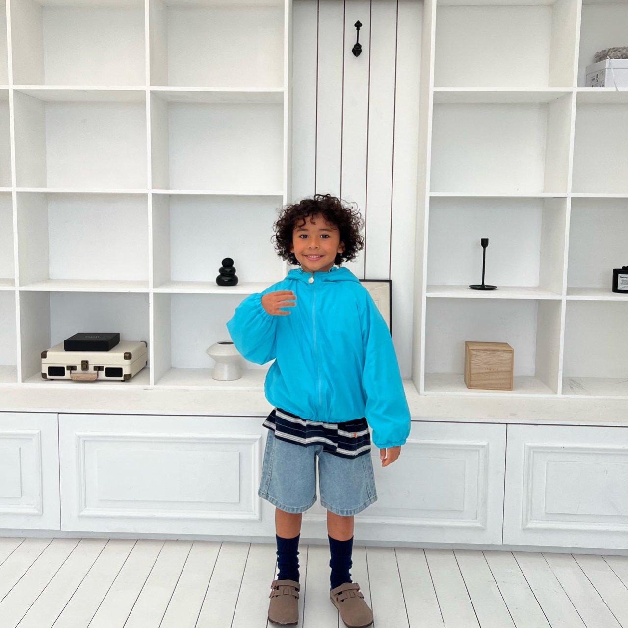 Kids SP26 Crew Neck Stripe Loose Fit Long Sleeve Top (2-7y) - 2 Colors