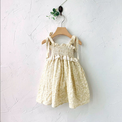 Toddler Milk Tie-Shoulder Smocked Bodice Dress (1-6y) - 2 Colors - AT NOON STORE