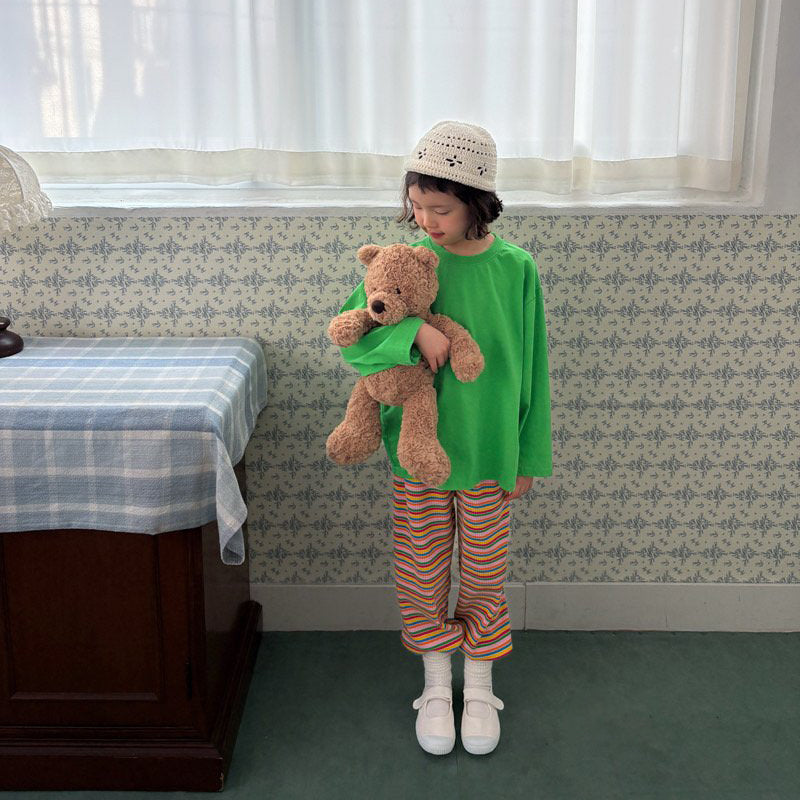 Toddler SP26 Basic Long Sleeve Loose Fit Top  (1-6y) - Green - AT NOON STORE