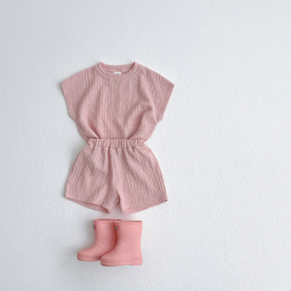 Toddler Textured Drop Shoulder Top and Wide Leg Pants Set (1-6y) - 4 Colors