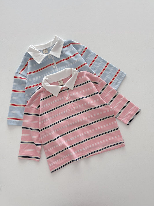 Toddler F26 Stripe Collared Long Sleeve Top (2-9y) - 2 Colors