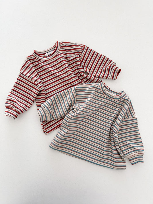 Toddler W25 Warm Fleece Stripe Long Sleeve Top (4m-6y) - 2 Colors