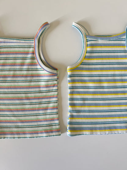 Toddler SS25 Multi Color Stripe Ribbed Cami Top (1-8y) - 2 Colors
