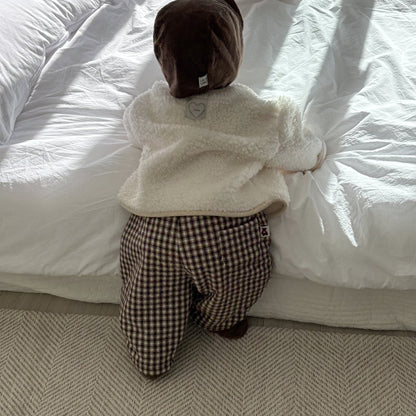 Baby Land W25 Sherpa Lined Plaid Pull-on Pants (4m-18m) - 2 Colors