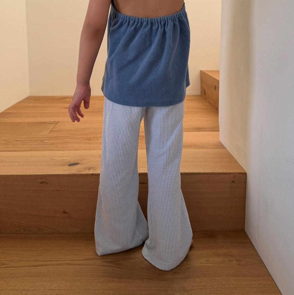 Kids SS26 Stripe Seersucker Semi Flare Pants (2-10y) - 2 Colors - AT NOON STORE