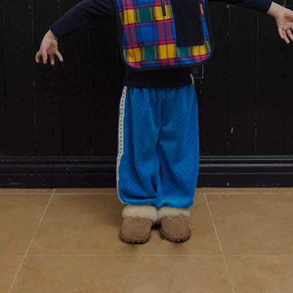 Toddler W26 Side Tape Polka Dot Velour Jogger Pants  (2-6y) - 3 Colors