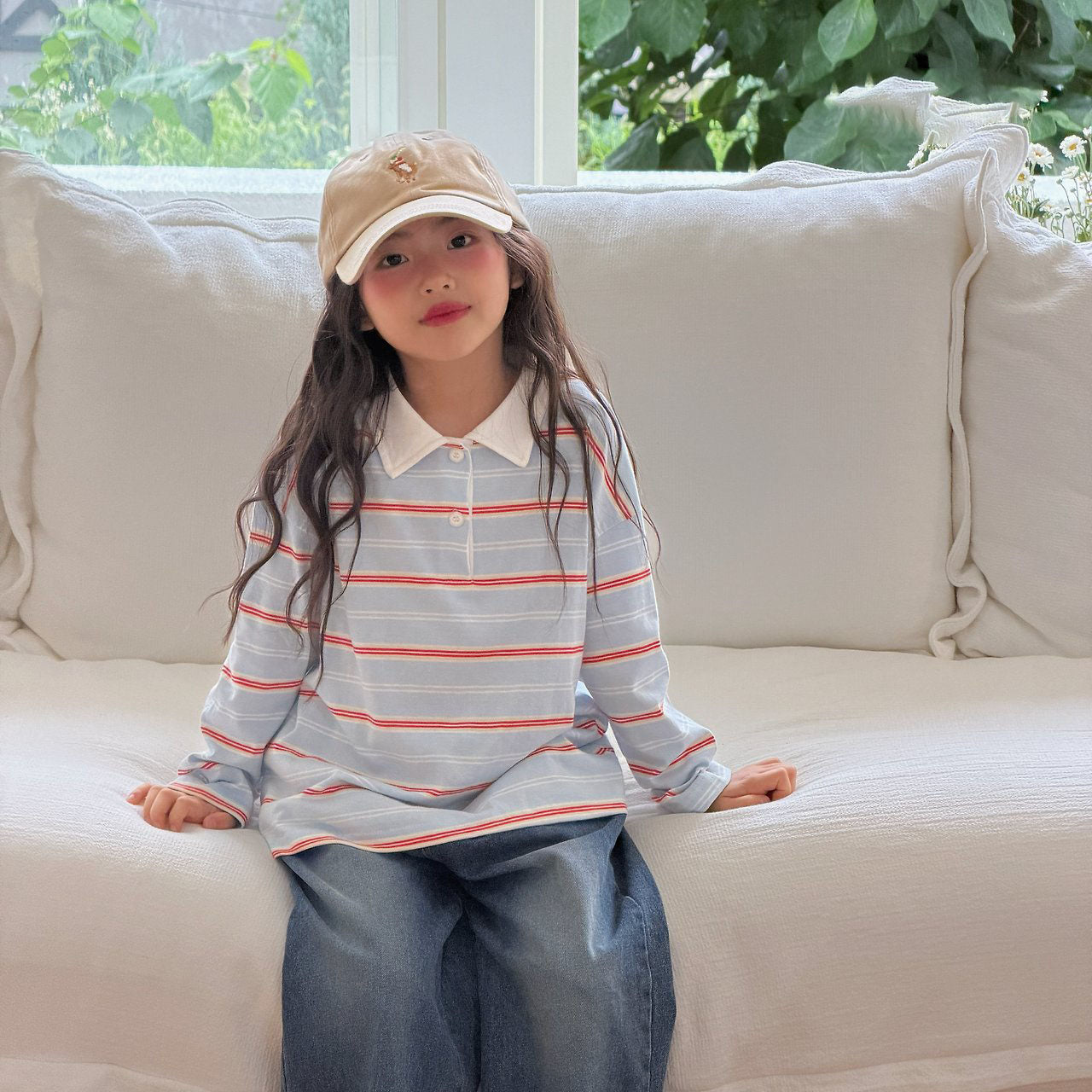 Toddler F26 Stripe Collared Long Sleeve Top (2-9y) - 2 Colors
