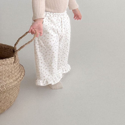 Baby Bella F25 Floral Frill Pants (6m-3y) - Ivory - AT NOON STORE