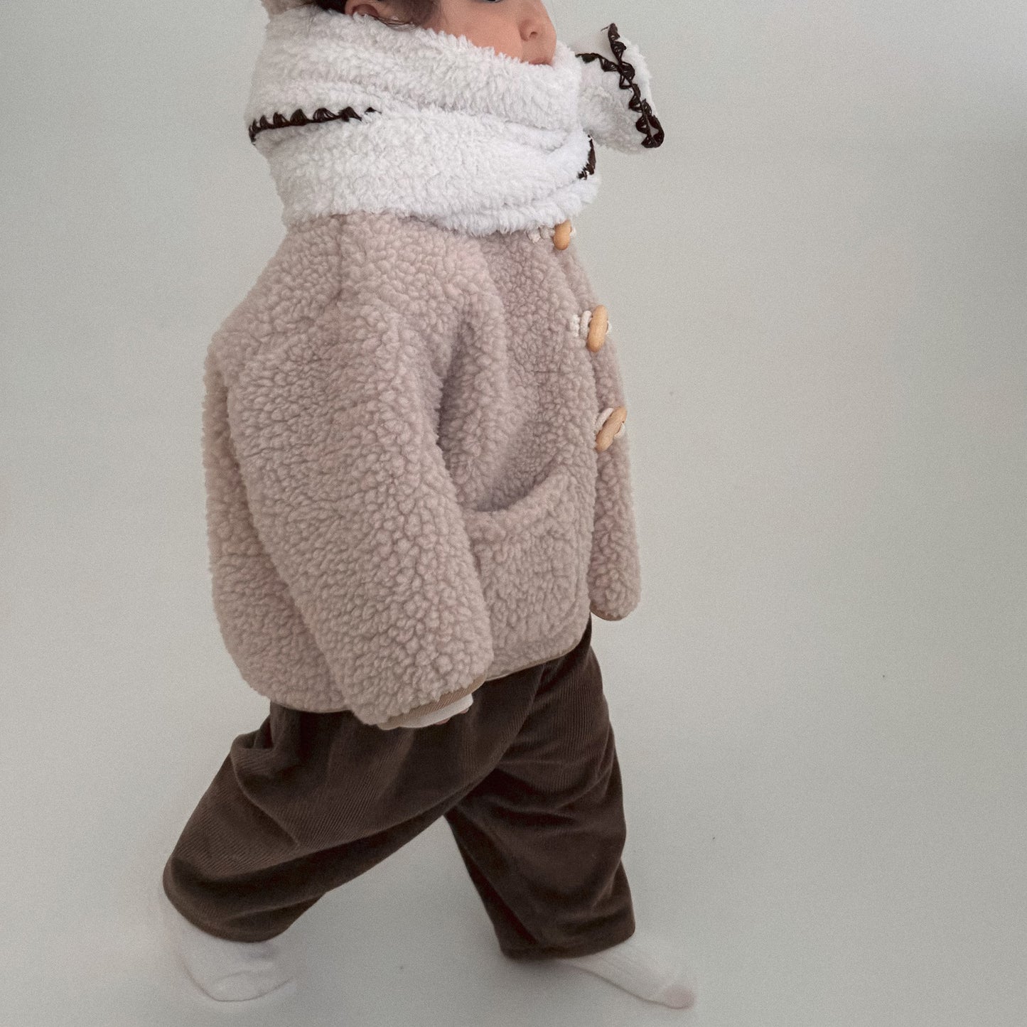 Baby Bella W25 Sherpa Hooded Pocket Duffle Jacket (6m-3y) - 2 Colors