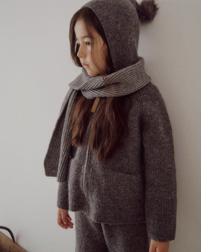 Kids W25 Knit Hooded Jacket and Flare Pants Set (3-8y) - 2 Colors