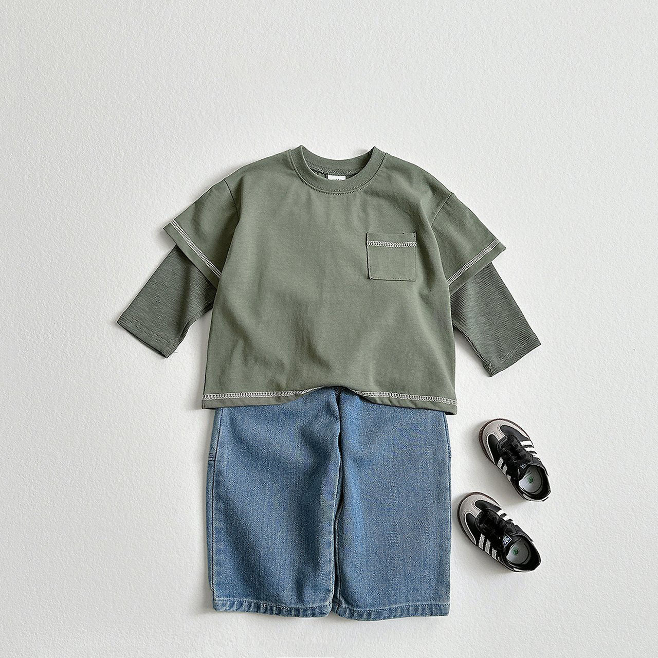 Toddler F26 Stitch Detail Denim Pants (2-9y) - 2 Colors