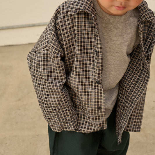 Toddler F25 Plaid Shirt (2-8y) - Black - AT NOON STORE