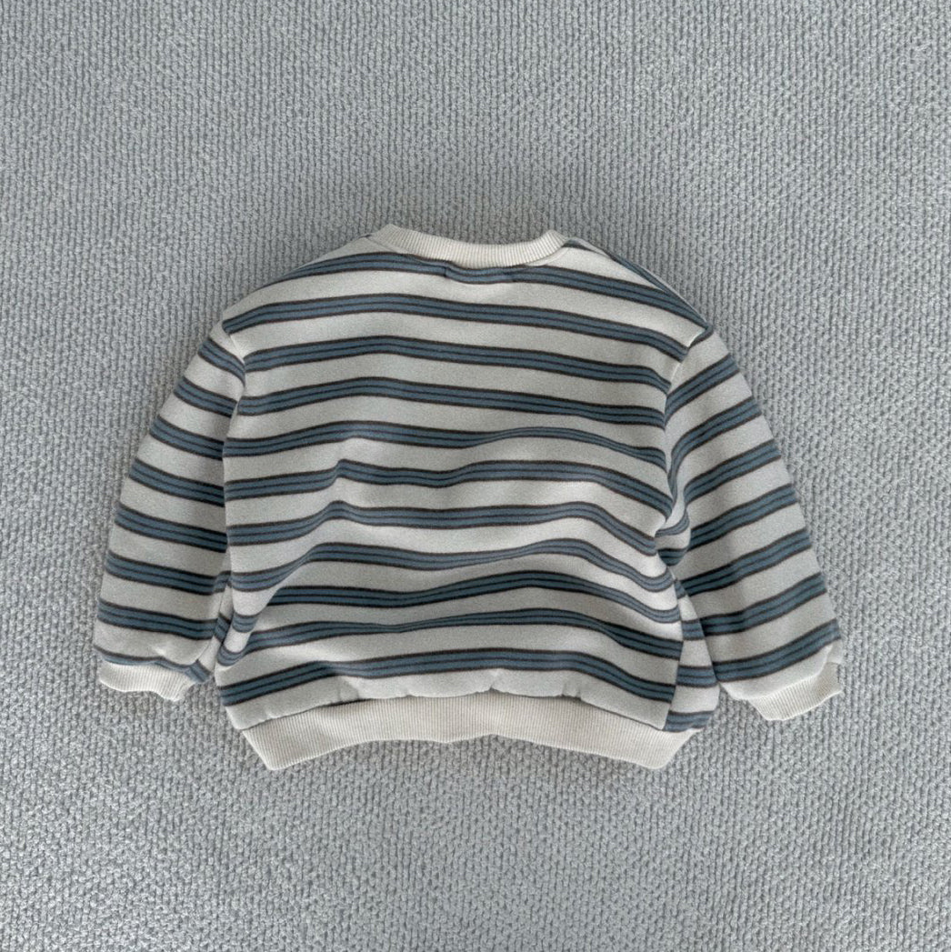 Baby Bella W24 Back Brushed Fabric Stripe Sweatshirt (6m-4y) - 2 Colors