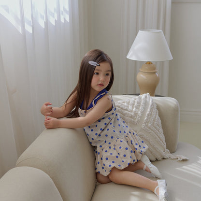 Toddler SS26 Polka Dot Tank Top Balloon Dress (3-7y) - Ivory - AT NOON STORE