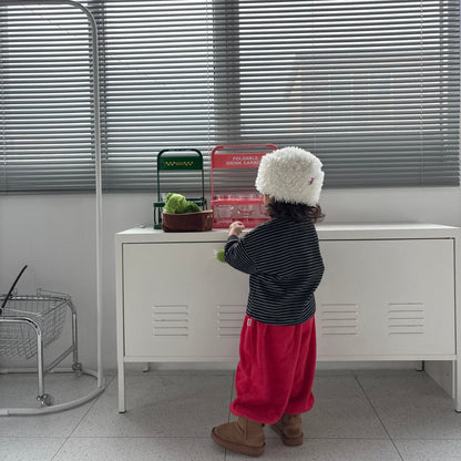 Toddler W25 Warm Fleece Stripe Mock Neck Long Sleeve Top (1-7y) - 2 Colors