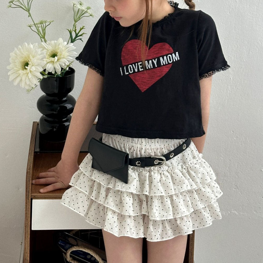 Kids SS25 Polka Dot Ruffle Layered Shorts (2-9y) - Ivory - AT NOON STORE