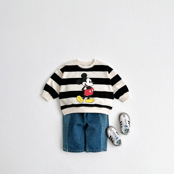 Toddler Disney Mickey Mouse Stripe Sweatshirt (1-6y) - 3 Colors
