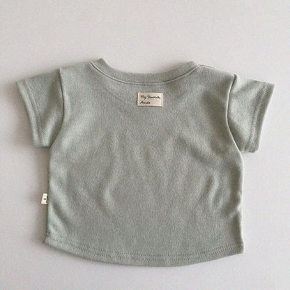 Baby/Toddler Aosta S25 Short Sleeve Knit Basic Tee  (3m-5y)- 3 Colors - AT NOON STORE