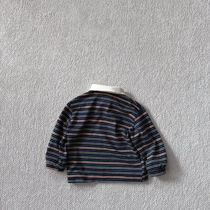 Toddler Bella F25 Collared Stripe Long Sleeve Top (1-6y) - 2 Colors