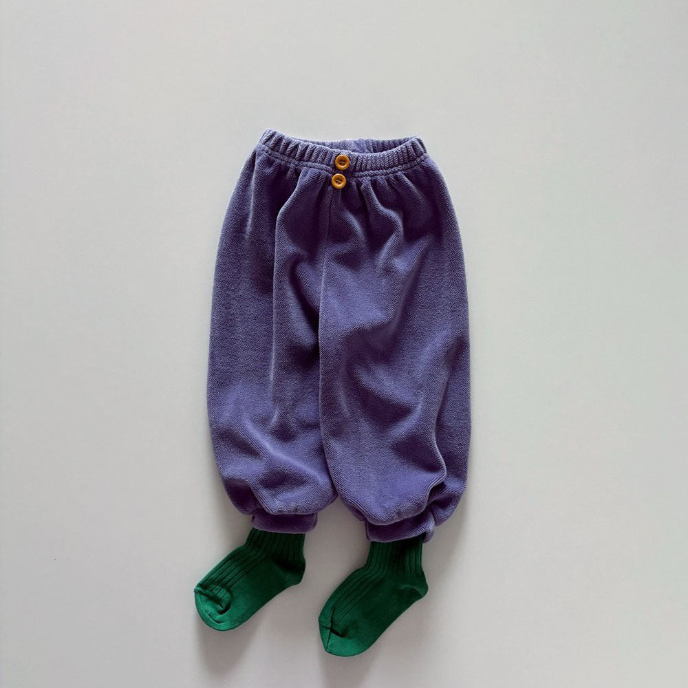 Toddler F26 Button Front Velour Jogger Pants  (1-6y) - 4 Colors